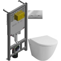 Комплект подвесной унитаз Grossman GR-4411 + система инсталляции Jacob Delafon E29025-NF + E29027-CP