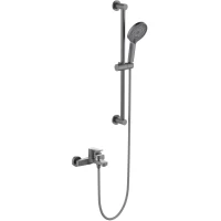 Смеситель для ванны Aquatek Лугано AQ1748BGM с душевым гарнитуром, оружейная сталь матовый