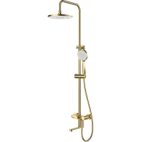 Душевая система Esko Sochi ST260SCGold 200 мм, со смесителем, золотой матовый