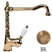 Смеситель для кухни бронза, ручка белая Cezares Elite ELITE-LLM2-02-Bi