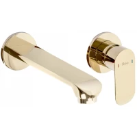 Смеситель для раковины Rea Hyper REA-B2060 встраиваемый, без донного клапана, золотой