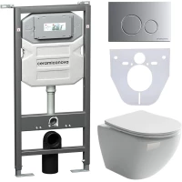 Комплект подвесной унитаз Ceramica Nova Metropol CN4002 + система инсталляции Ceramica Nova Envision Round CN1001M + CN1000
