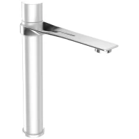 Смеситель для раковины Webert One-B NB830402741 с донным клапаном, нержавеющая сталь/белый матовый