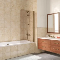 Шторка на ванну Vegas Glass EV LUX 70 05 05 R 70 см R, профиль бронза, стекло бронза