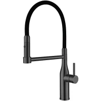 Смеситель для кухни Gappo G4398-51 с гибким изливом, оружейная сталь