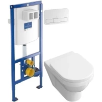 Комплект подвесной унитаз Villeroy & Boch Omnia Architectura 567410R1 + 98M9C101 + система инсталляции Villeroy & Boch 92246100 + 92249068