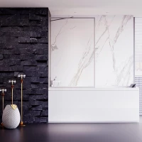 Шторка на ванну Veconi Palau PL85-50-01-C8 50 см, профиль хром, стекло прозрачное