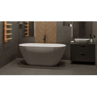 Ванна из литьевого мрамора Whitecross Coral A 0213.165075.200 165x75 см, отдельностоящая, белый матовый