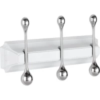 Планка с крючками Elghansa Hermitage HRM-930-WHITE/CHROME для ванны, хром/белый