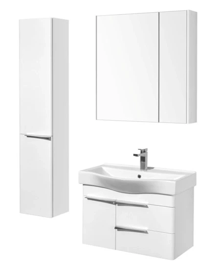 Зеркальный шкаф белый глянец 80х81 см Акватон Беверли 1A237102BV010 - фото 4