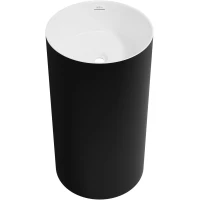 Раковина Wellsee Chalice Perfection 230613000 45x45 см, напольная, черный матовый/белый