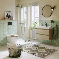 Комплект мебели дуб давос 80 см Aqwella Astrid AST0108DD + FST80SLWB01 + RM0208BLK