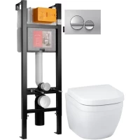 Комплект подвесной унитаз Grohe Euro Ceramic 3920600H + 39330001 + система инсталляции Jacob Delafon E33131RU-NF + E20859-CP-MTC