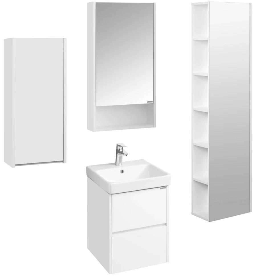 Зеркальный шкаф 45x85 см белый матовый L/R Акватон Сканди 1A252002SD010 - фото 5