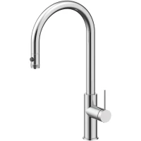 Смеситель для кухни Paulmark Galant Ga213077-BS с подключением к фильтру, выдвижным изливом, нержавеющая сталь