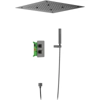 Душевой комплект Timo Petruma SX-5029/18SM 500 мм, с термостатом, вороненая сталь