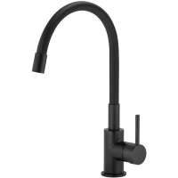 Смеситель для кухни Santek Тесио WH5A44012N001 с гибким изливом, черный матовый