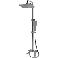 Душевая система Knotlor Muse KN-62/GM 280x190 мм, со смесителем, вороненая сталь