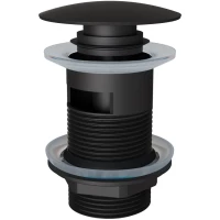 Донный клапан для раковины Knotlor BM9011BL с переливом, черный матовый