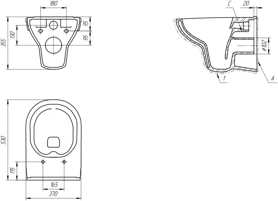 Комплект подвесной унитаз + система инсталляции Cersanit City A64121 - фото 7