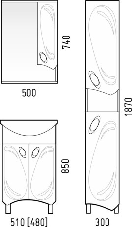 Тумба белый глянец 48 см Corozo Лидер SD-00000318