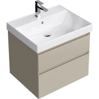 Тумба под раковину Kerama Marazzi Cubo CUB.60.2\LIM 56,8 см, подвесная, бежевый матовый