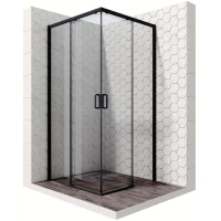 Душевой уголок 100x100 см Ambassador Queen 11011204Black прозрачное