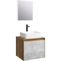 Комплект мебели дуб балтийский/бетон светлый 61 см Aqwella 5 Stars Mobi MOB0106DB + MOB0706BS + 4640021064269 + SM0206