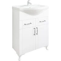 Тумба с раковиной белый матовый 66 см Sanflor Глория C04591 + 1.WH10.9.651