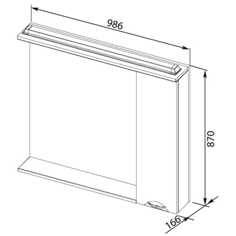 Зеркальный шкаф 98,6x87 см с подсветкой белый/венге Aquanet Гретта 00173996
