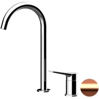 Смеситель для раковины Remer Slash SL57LRP без донного клапана, медь матовая