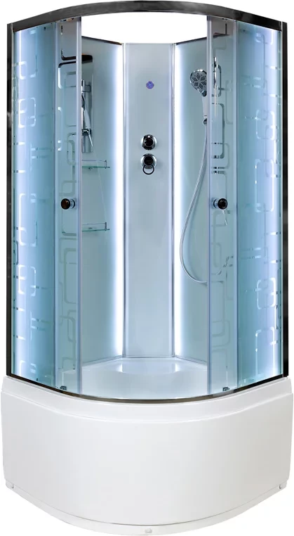 

Душевая кабина 90x90x208 см Deto EM4590NLED матовое с прозрачным узором