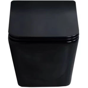 Изображение товара унитаз подвесной gid tr2144bl безободковый, с сиденьем микролифт, черный глянец