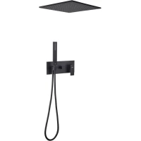 Душевой комплект Abber Daheim AF8221B 400 мм, со смесителем, черный матовый