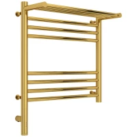 Полотенцесушитель электрический 500x500 золотой МЭМ левый Сунержа Богема с полкой 3.0 03-5806-5050
