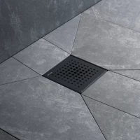 Душевой трап Am.Pm PrimeFlow W02BD-P11-010-01BM 100x100/50 мм, с решеткой, перфорированный, черный матовый