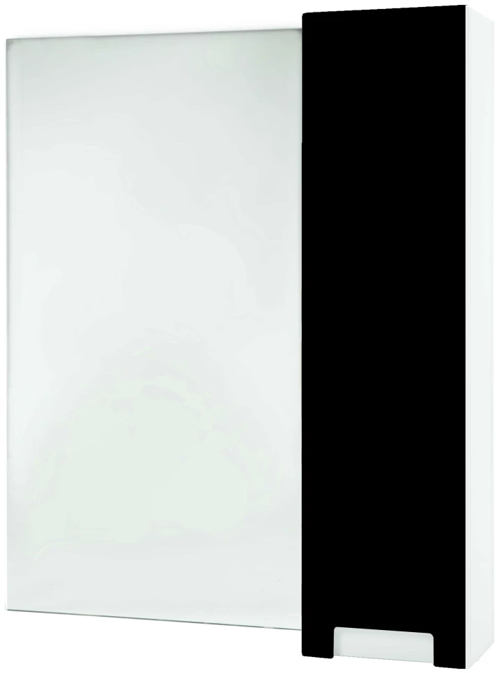 Зеркальный шкаф 78x80 см черный глянец/белый глянец R Bellezza Пегас 4610413001042 зеркальный шкаф 68х80 см белый глянец l bellezza пегас 4610411002010