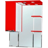 Зеркальный шкаф 75x100 см красный глянец/белый глянец L Bellezza Альфа 4618812002035