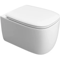 Унитаз подвесной Cezares Comfort CZR-380-TH-TOR/SC безободковый, торнадо, с сиденьем микролифт, белый