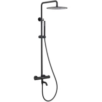 Душевая система Berges Kalisto 3R 075022 250 мм, с термостатом, черный матовый