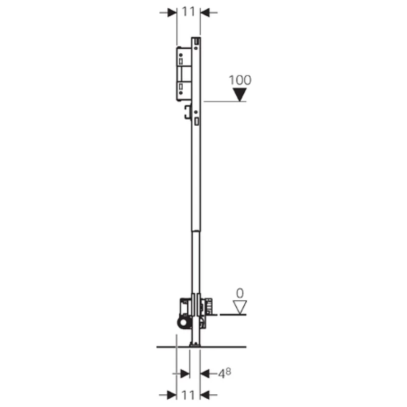 Монтажный элемент для душевой системы, для встраиваемого в стену смесителя,пониженная монтажная высота  Geberit Duofix 111.581.00.1