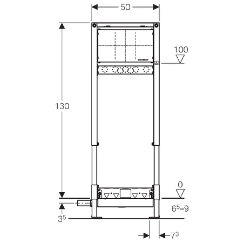 Монтажный элемент для душевой системы, для встраиваемого в стену смесителя,пониженная монтажная высота  Geberit Duofix 111.581.00.1