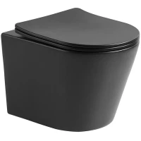 Унитаз подвесной Vincea Piatti VT1-11SMB безободковый, с сиденьем микролифт, черный матовый