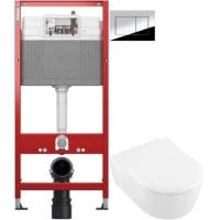 Комплект подвесной унитаз Villeroy & Boch Avento 5656RS01 + система инсталляции Tece 9400412