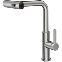 Смеситель для кухни Rush Tinos TI3732-18 с выдвижным изливом, сатин