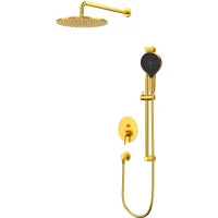 Душевой комплект Whitecross Y YSET05TOPGLB 300 мм, со смесителем, золотой матовый