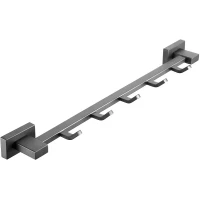 Планка с крючками Belz B90415-5 для ванны, оружейная сталь матовый