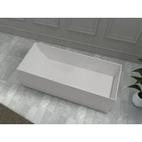 Ванна из литьевого мрамора Abber Stein AS9640-1.7 170x72 см, отдельностоящая, белый матовый