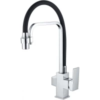 Смеситель для кухни Zorg ZR 341-6 YF с подключением к фильтру, гибким изливом, хром