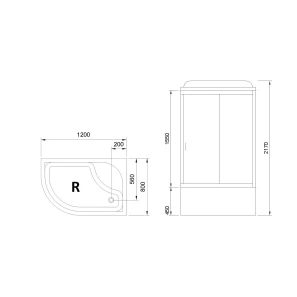 Изображение товара душевая кабина 120x80x217 см royal bath rb8120bk6-wc-ch-r матовое